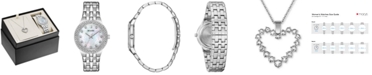 Bulova Women's Stainless Steel Bracelet Watch 33mm Gift Set